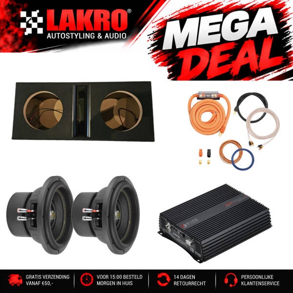 10 inch Pack 16 - LAKRO - subwooferpakket - 2000 watt RMS