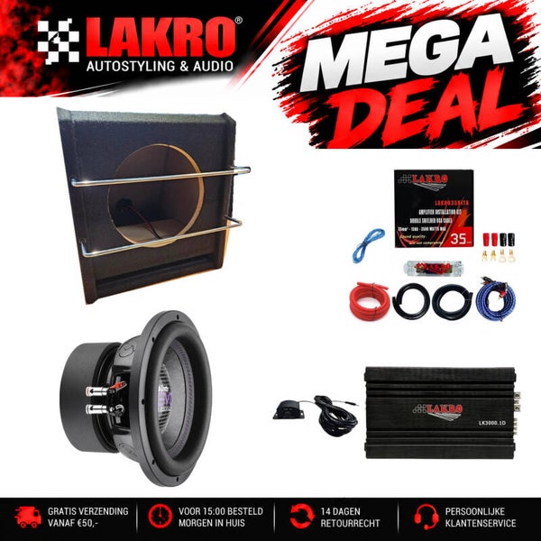 10 inch Pack 17 - LAKRO - subwooferpakket - 1250 watt RMS