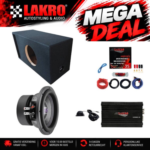 10 inch Pack 18 - LAKRO - subwooferpakket - 1250 watt RMS