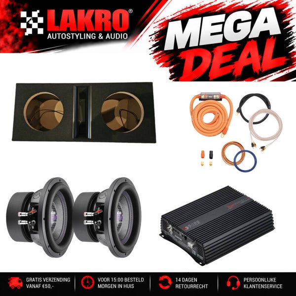 10 inch Pack 21 - LAKRO - subwooferpakket - 2500 watt RMS