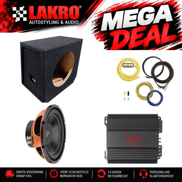 10 inch Pack 7 - LAKRO - subwooferpakket - 200 watt RMS