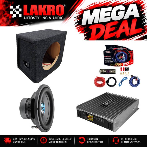 10 inch Pack 8 - LAKRO - subwooferpakket - 250 watt RMS