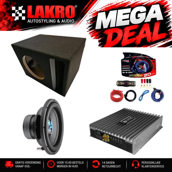 10 inch Pack 9 - LAKRO - subwooferpakket - 250 watt RMS