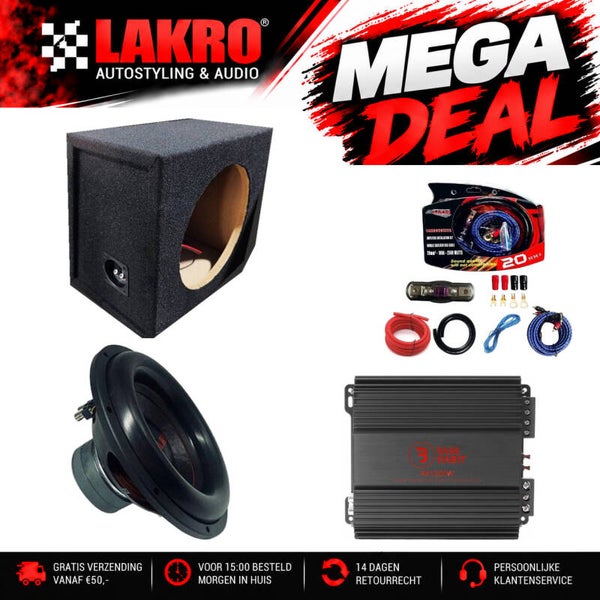 12 inch Pack 1 - LAKRO - subwooferpakket - 350 watt RMS