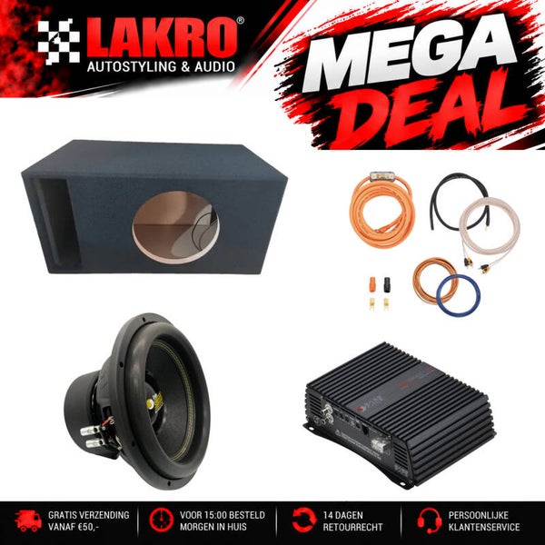 12 inch Pack 10 - LAKRO - subwooferpakket - 1300 watt RMS