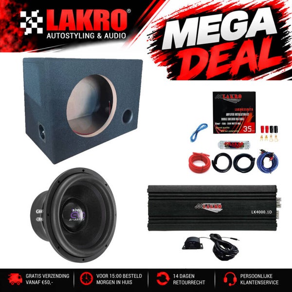 12 inch Pack 16 - LAKRO - subwooferpakket - 1500 watt RMS