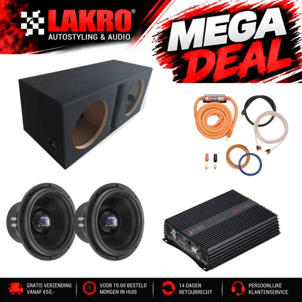 12 inch Pack 17 - LAKRO - subwooferpakket - 3000 watt RMS