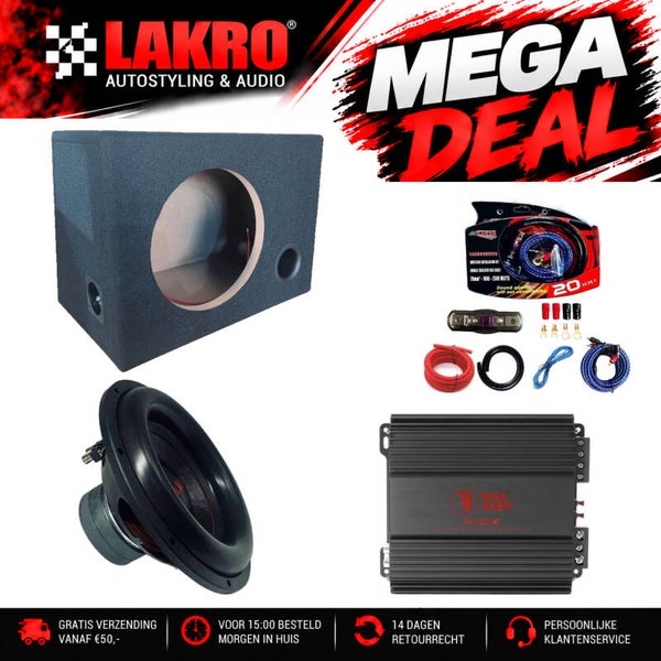 12 inch Pack 2 - LAKRO - subwooferpakket - 350 watt RMS