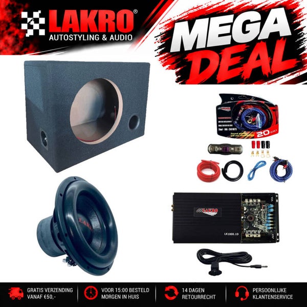12 inch Pack 3 - LAKRO - subwooferpakket - 1000 watt RMS