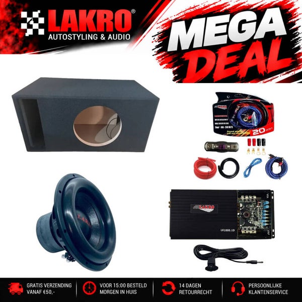 12 inch Pack 4 - LAKRO - subwooferpakket - 1000 watt RMS