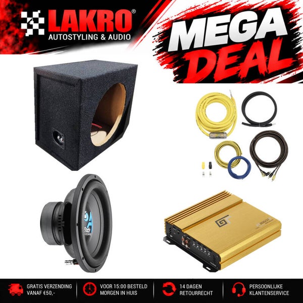 12 inch Pack 6 - LAKRO - subwooferpakket - 250 watt RMS