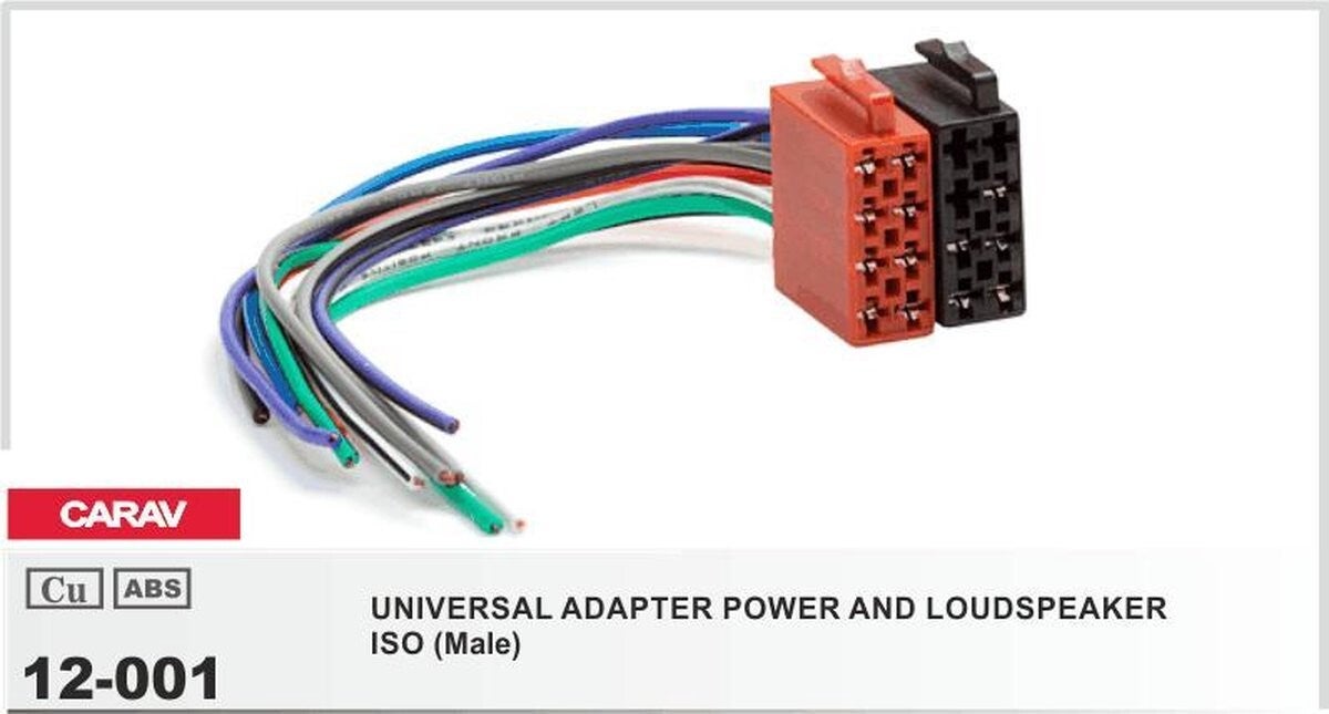 auto radio aansluitkabel / verloopkabel geschikt voor ISO (Male) / UNIVERSAL ADAPTER POWER AND LOUDSPEAKER