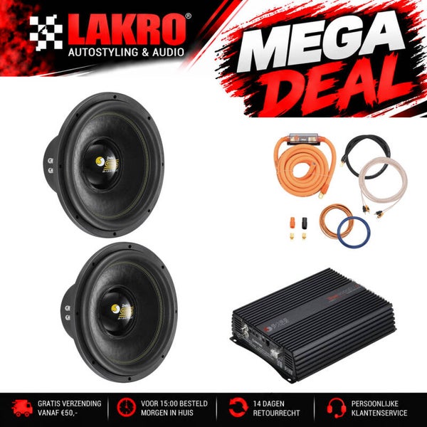 15 inch Pack 3 - LAKRO - subwooferpakket - 3000 watt RMS