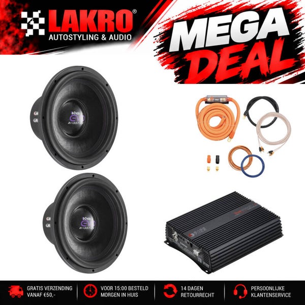15 inch Pack 6 - LAKRO - subwooferpakket - 4000 watt RMS