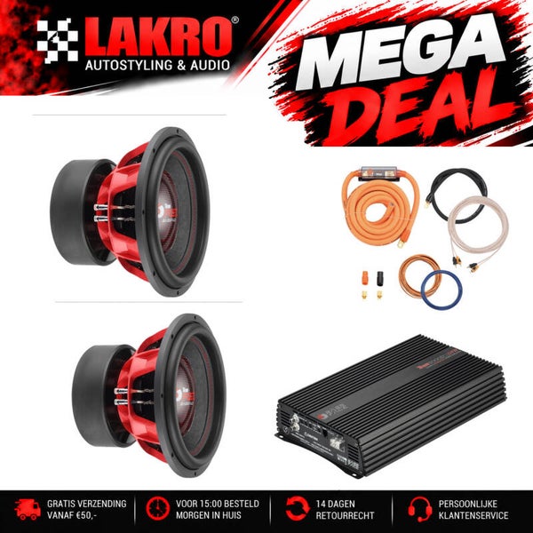 15 inch Pack 8 - LAKRO - subwooferpakket - 7000 watt RMS
