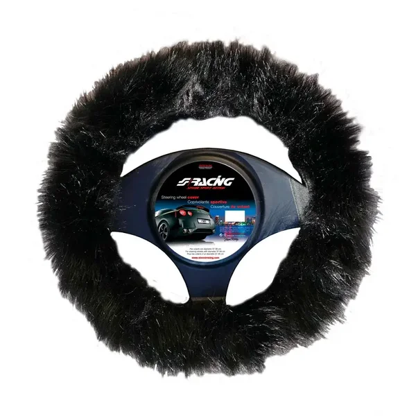 Simoni Racing Stuurwielhoes Fluffy Fur - Zwart - 37-39cm