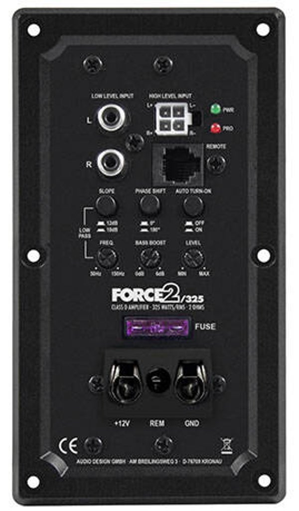 FORCE2/325 - Versterkermodule - ESX - 325 watt RMS - 2 Ohm