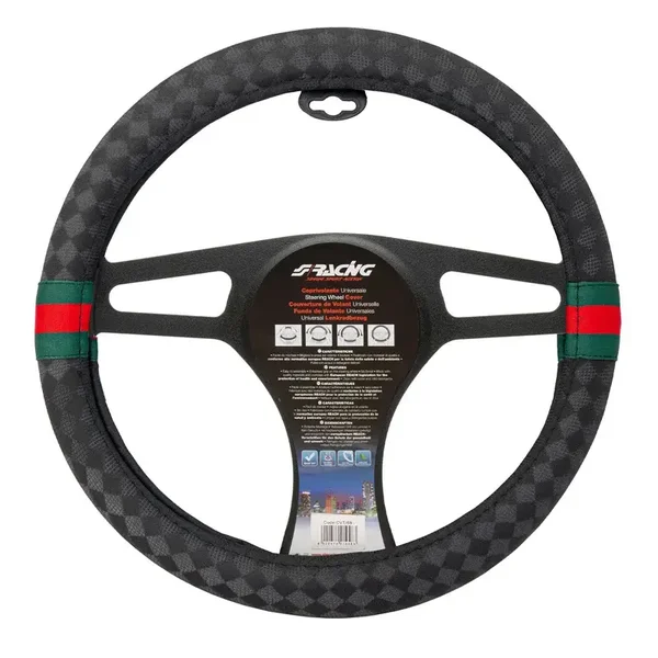 Simoni Racing Stuurwielhoes G-Style - Zwart/Groen/Rood - 37-39cm
