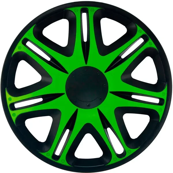 4-Delige J-Tec Wieldoppenset Nascar zwart/groen