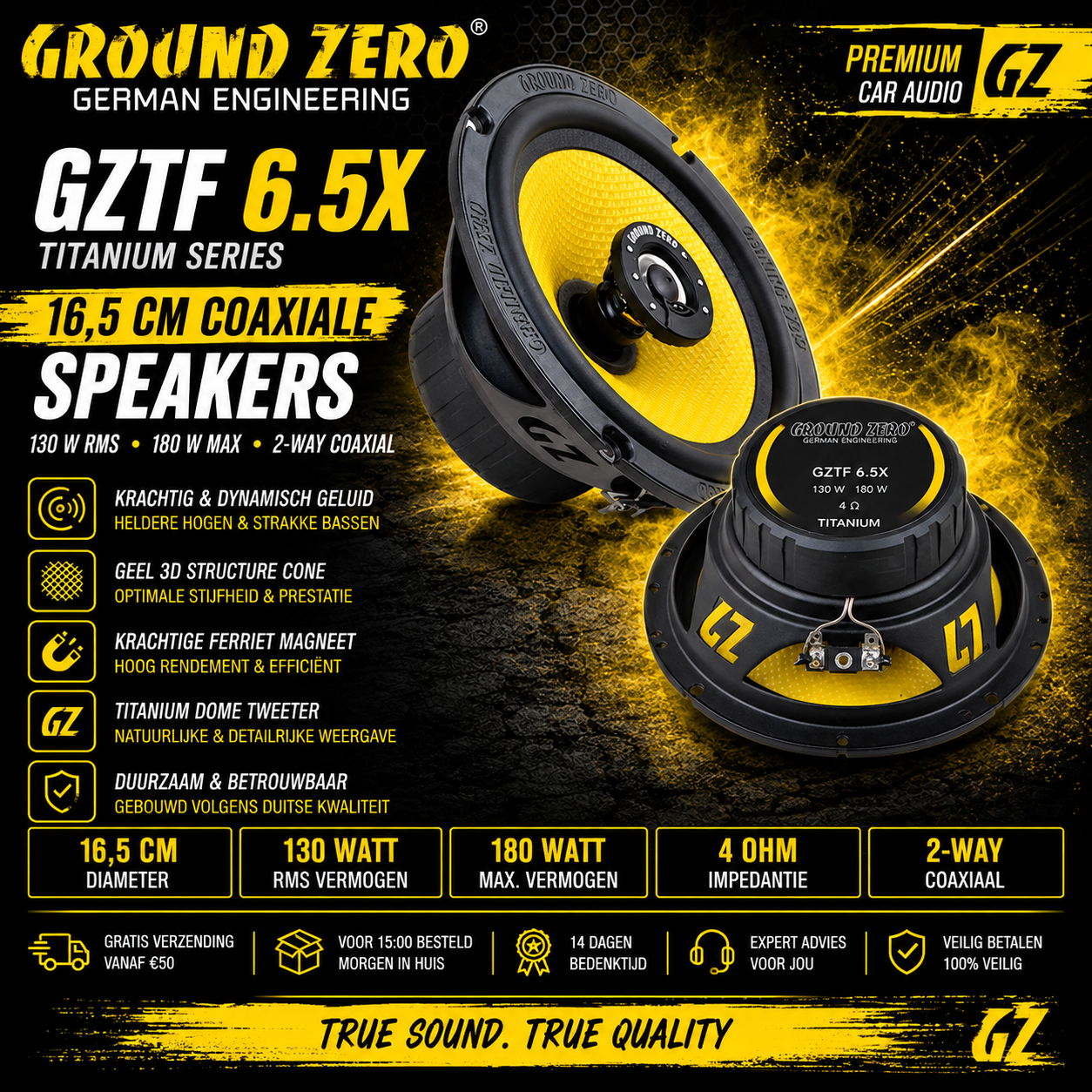 GZTF 6.5X  165 mm / 6.5″ 2-way coaxial speaker system