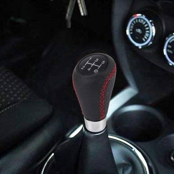 Universele 5-speed handmatige pookknop Handmatige pookknop Stokkop Fit voor alle auto (rood)