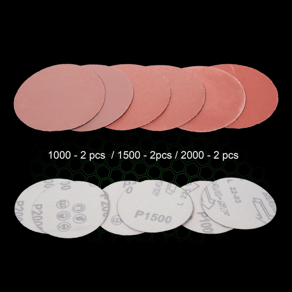 Gecko Sandpaper P1000 2pcs - P1500 2pcs - P2000 2pcs - Ø75mm 2pcs