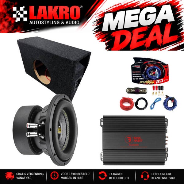 8 inch Pack 10 - LAKRO - subwooferpakket - 500 watt RMS