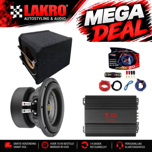 8 inch Pack 11 - LAKRO - subwooferpakket - 500 watt RMS