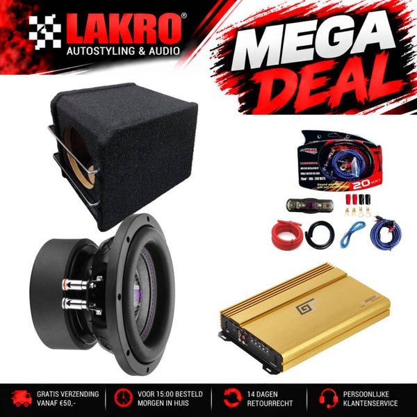 8 inch Pack 13 - LAKRO - subwooferpakket - 750 watt RMS