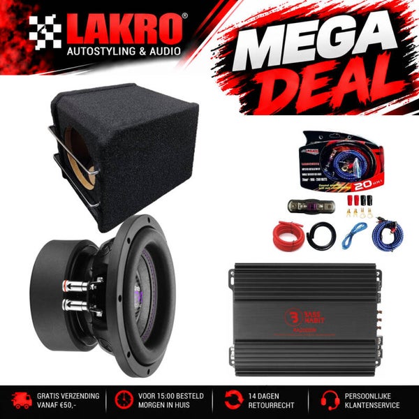 8 inch Pack 15 - LAKRO - subwooferpakket - 750 watt RMS