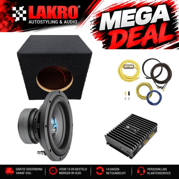 8 inch Pack 6 - LAKRO - compleet subwooferpakket - 200 W RMS