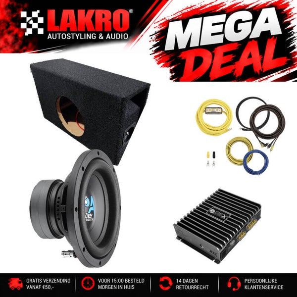 8 inch Pack 7 - LAKRO - compleet subwooferpakket - 200 W RMS