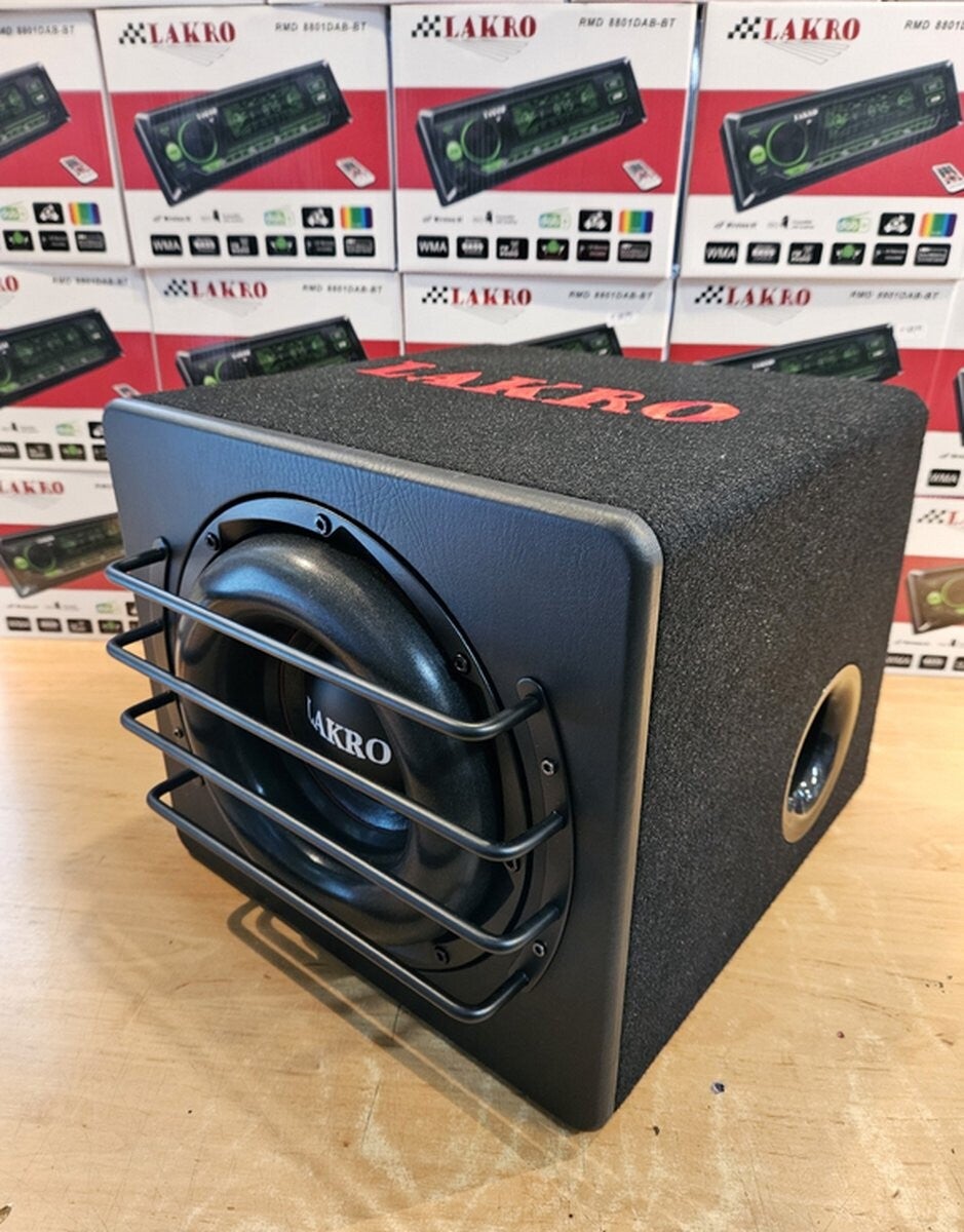 A1077 - Actieve subwoofer - Lakro - 10 inch - 350 watt RMS - Ingebouwde versterker - SPL woofer