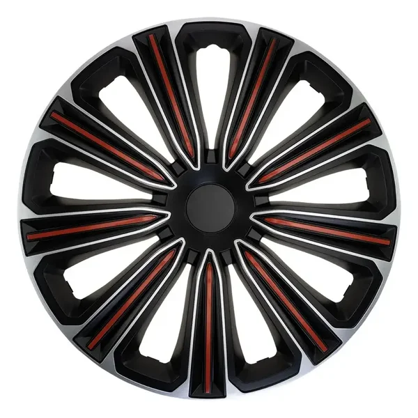 4-Delige J-Tec Wieldoppenset Rosso zilver/zwart/rood