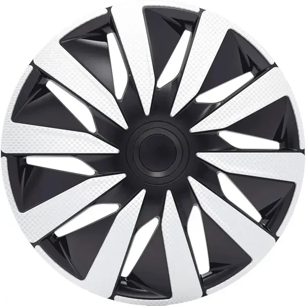 4-Delige J-Tec Wieldoppenset Lazio zilver/zwart/carbon-look