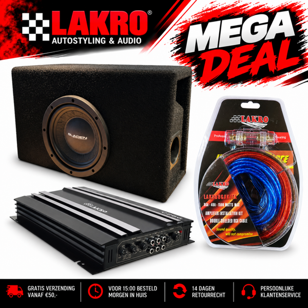 8 inch Gladen RS-08 + TIMO - LAKRO - subwooferpakket - 175 watt RMS