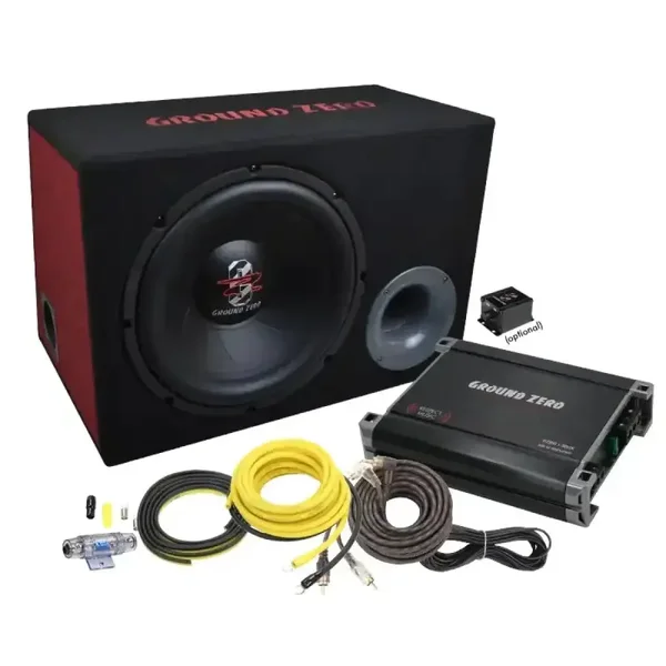 GZ BASS KIT 12.300X-II CONNECT – complete 12 inch subwooferset met kabelset – Ground Zero – 200W RMS