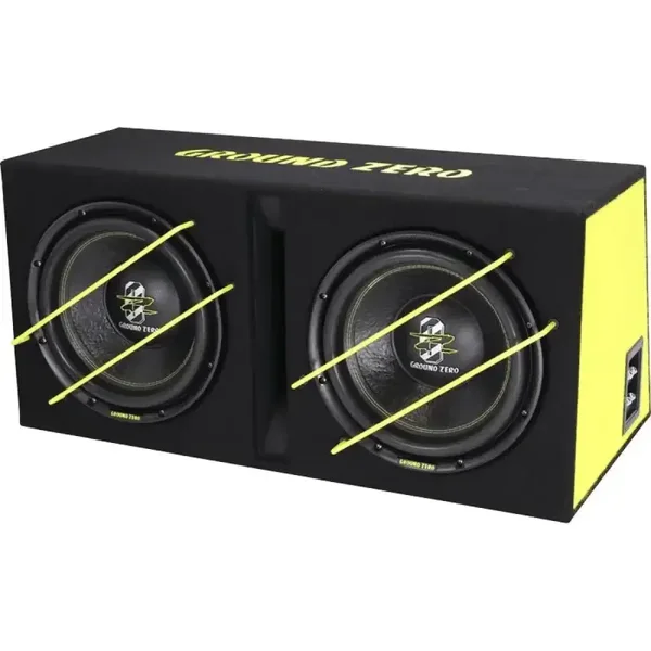 GZIB 2.12SPL – dubbele 12 inch subwooferkist – Ground Zero – 1000W RMS – 4×2 ohm