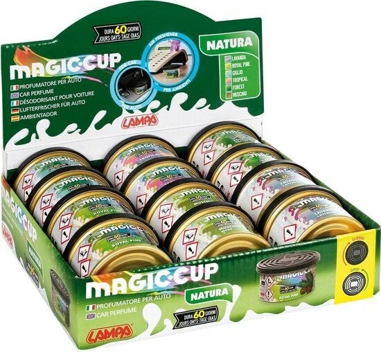 Magic cup autoparfum geurblikjes natura 12 stuks (zelfde als california scents alleen geur anders )