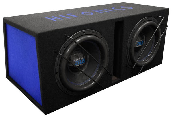 ZSPL12DUAL - Subwoofer in kist - Hifonics - 2 × 12 inch - 1200 watt RMS - 4+4 Ohm