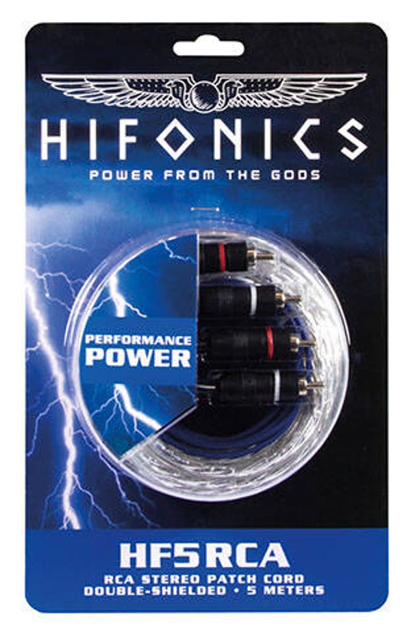 HF5RCA - RCA-kabel - Hifonics - stereo - 5 meter