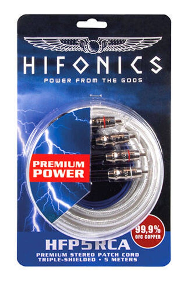 HFP5RCA - Premium RCA-kabel - Hifonics - stereo - 5 meter