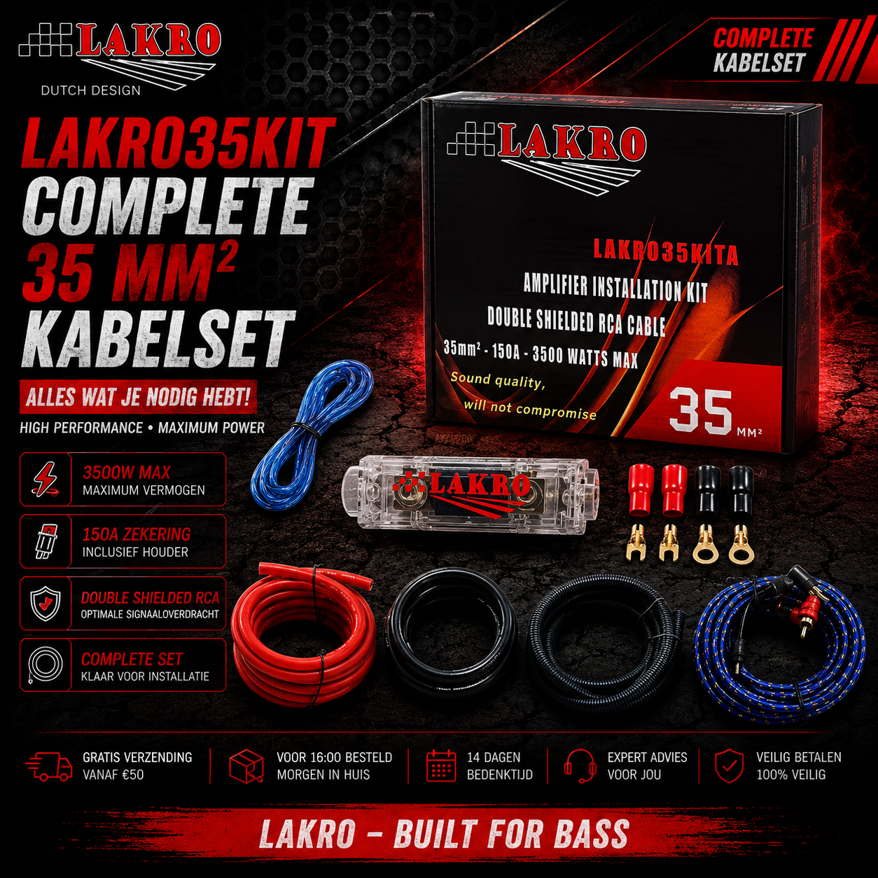 LAKRO35KIT - Complete Kabelset - Lakro - 35 mm2