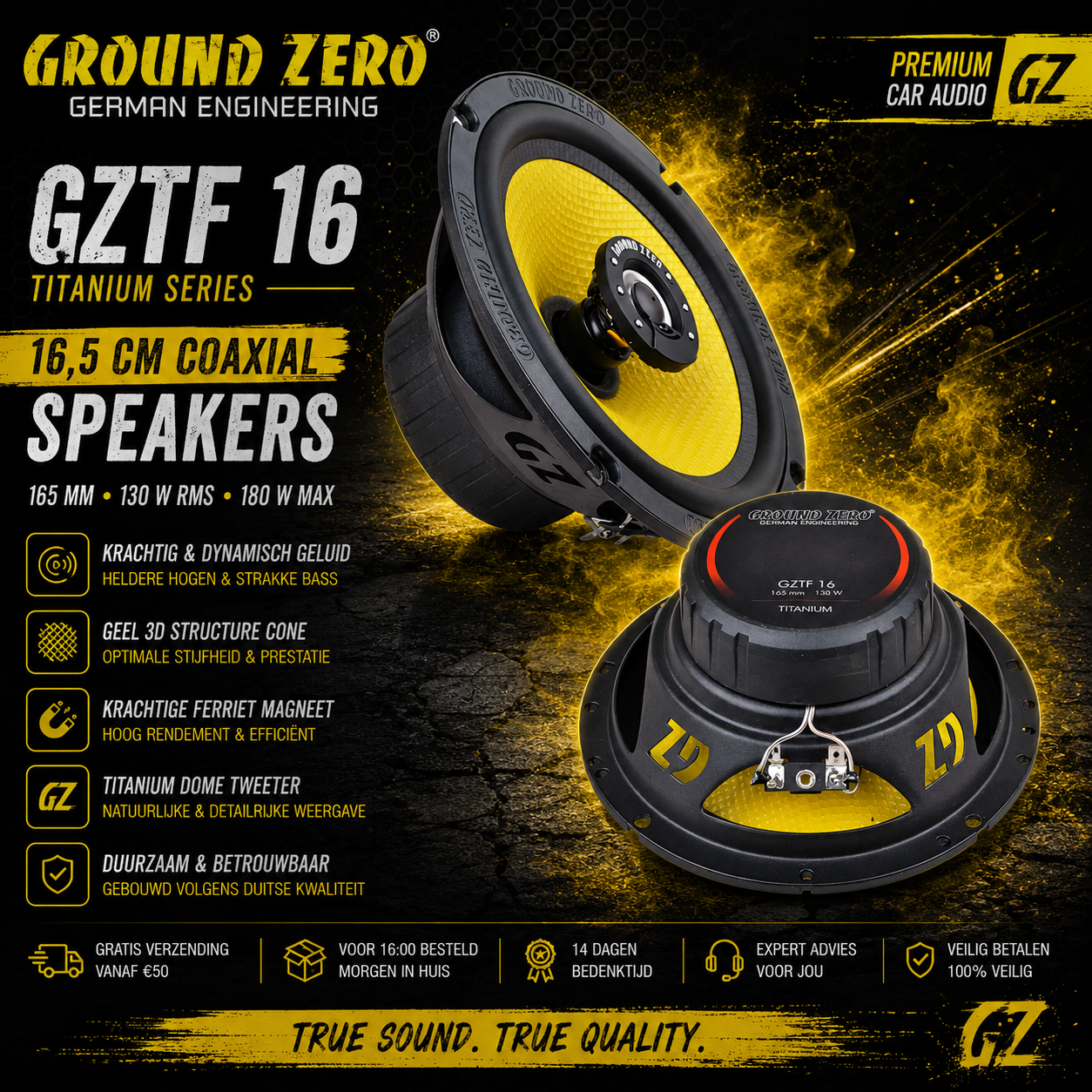 GZTF 6.5X  165 mm / 6.5″ 2-way coaxial speaker system