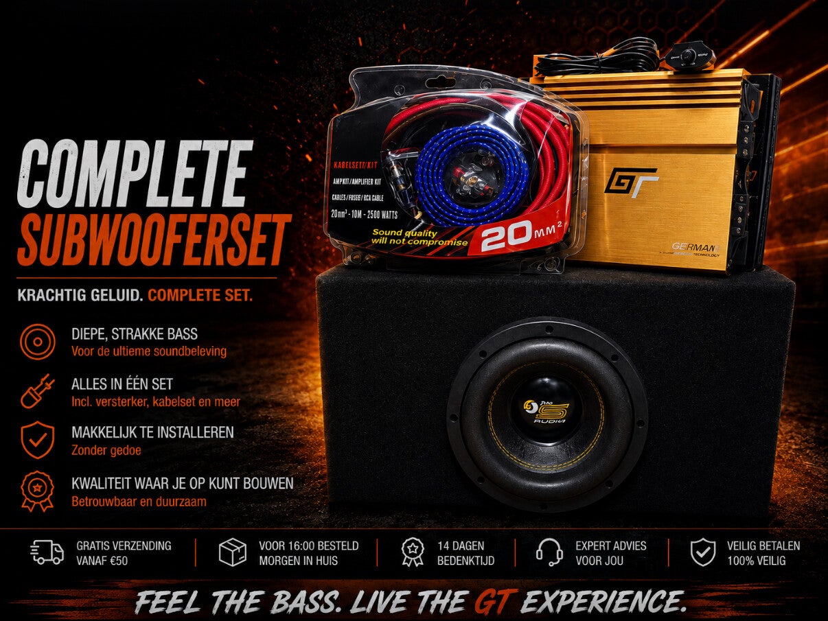 Minipowerpack 1 - Bassface/GT AUDIO - 8 inch - 500 watt RMS
