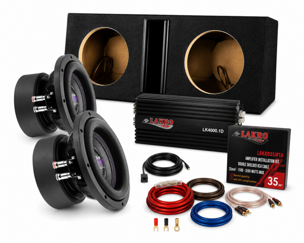 Mini mega powerpack 4 - Bassface/LAKRO - Dubbele 8 inch - 1500 watt RMS