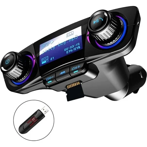 Bluetooth FM Transmitter Auto MP3-Player Handsfree Wireless Radio Audio Adapter met Dual USB USB Disk/SD Kaart AUX-ingang uitgang