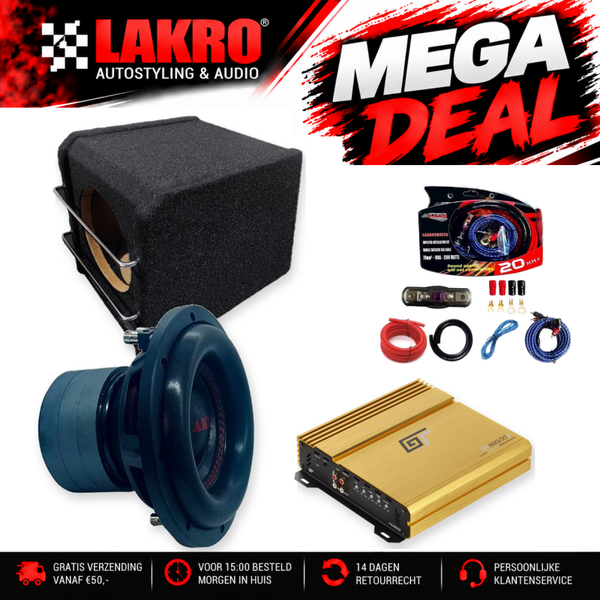 8 inch Pack 3 - LAKRO - Subwooferpakket - 500 watt RMS