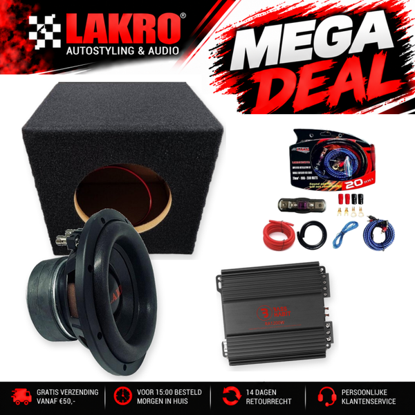 8 inch Pack 1 - LAKRO - Subwooferpakket - 250 watt RMS