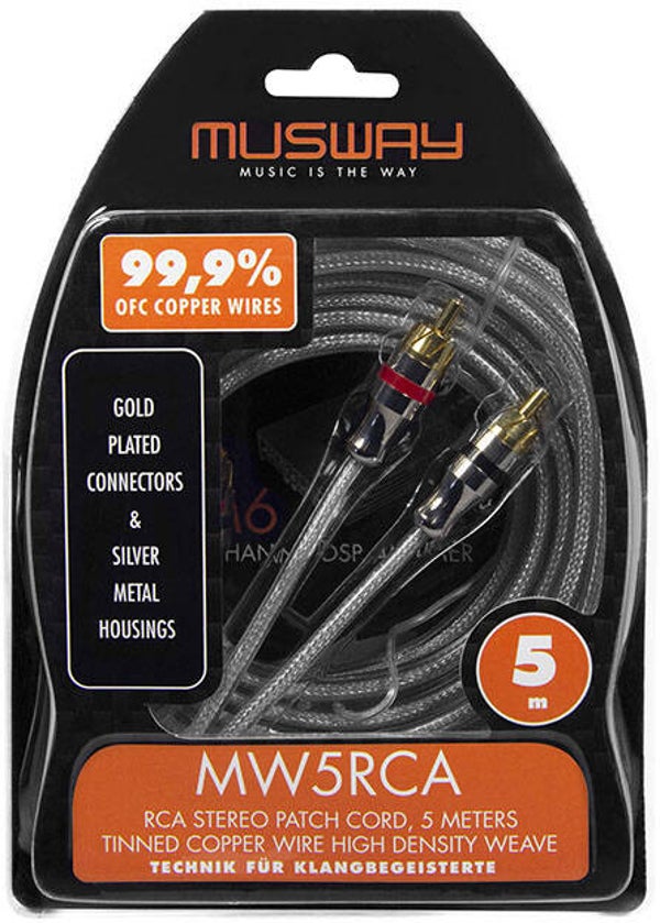 Musway MW5RCA RCA STEREO PATCH CORD, 5 METERS  MADE FROM HIGHLY CONDUCTIVE FULL COPPER (99,9% OFC)